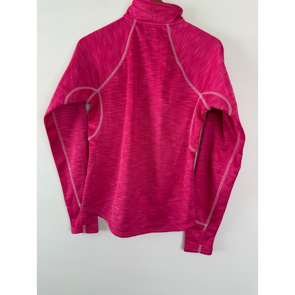 Umbro Womens Pink Space Dye Quarter Zip Fleece Lined Running Pullover Small - Picture 3 of 8